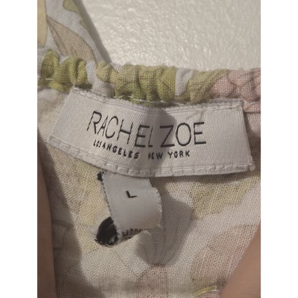 Rachel Zoe Sz XL Off the Shoulder Floral Crop Top Linen Blend Boho Cottagecore - Picture 2 of 5
